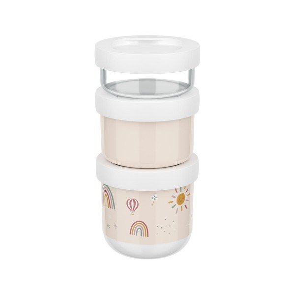 Bēšas plastmasas bērnu pusdienu kārbas (3 gab.) Sunshine & Rainbow – Mepal