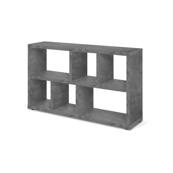 Pelēks grāmatplaukts ar betona imitāciju 150x83 cm Berlin – TemaHome-image-3