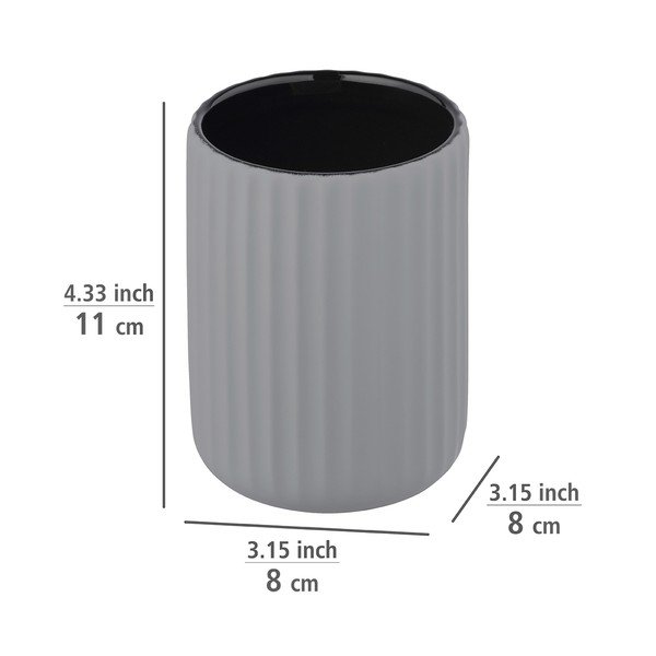 Pelēks keramikas trauks zobu birstēm Wenko Belluno-image-3