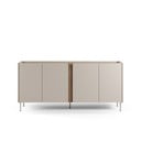 Krēmkrāsas/dabīga toņa kumode ar ozolkoka imitāciju 180x82x40 cm Lucile – Marckeric