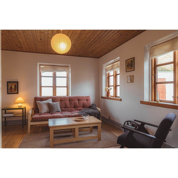 Oranžs/brūns izvelkamais dīvāns 204 cm Grab – Karup Design-image-1