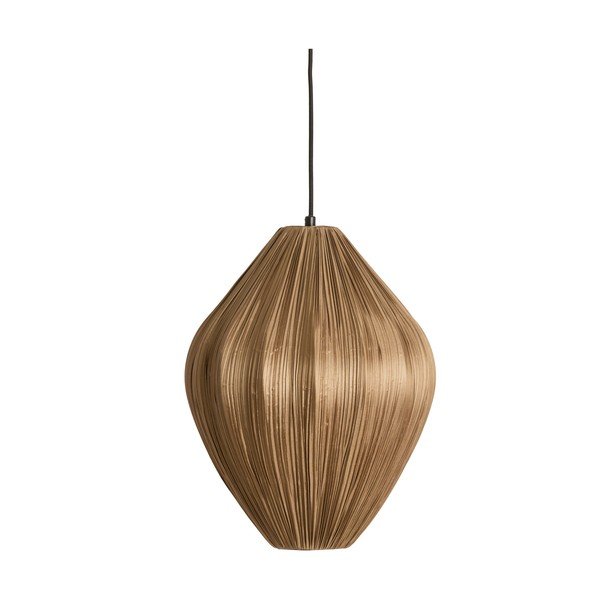 Brūna piekaramā lampa ar auduma abažūru ø 12 cm Verita – Light & Living
