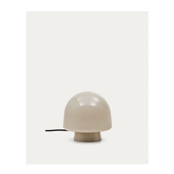 Pelēkbēša galda lampa ar stikla abažūru (augstums 20 cm) Reig – Kave Home-image-3