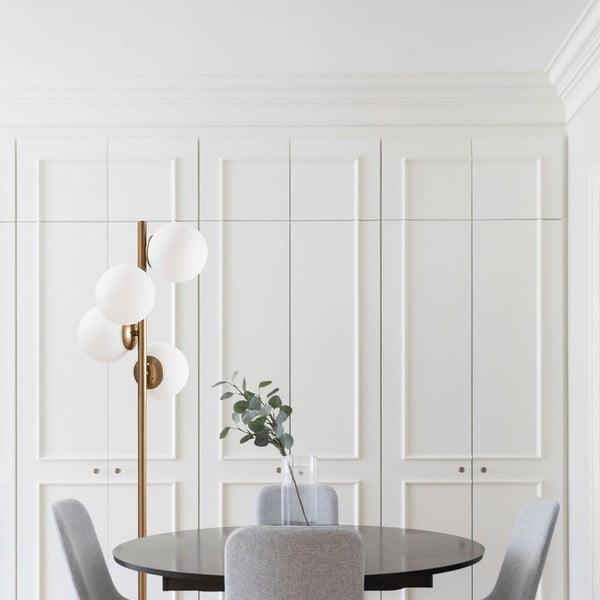 Melna/zelta krāsas stāvlampa ar stikla abažūru (augstums 130 cm) Faze – Opviq lights-image-3