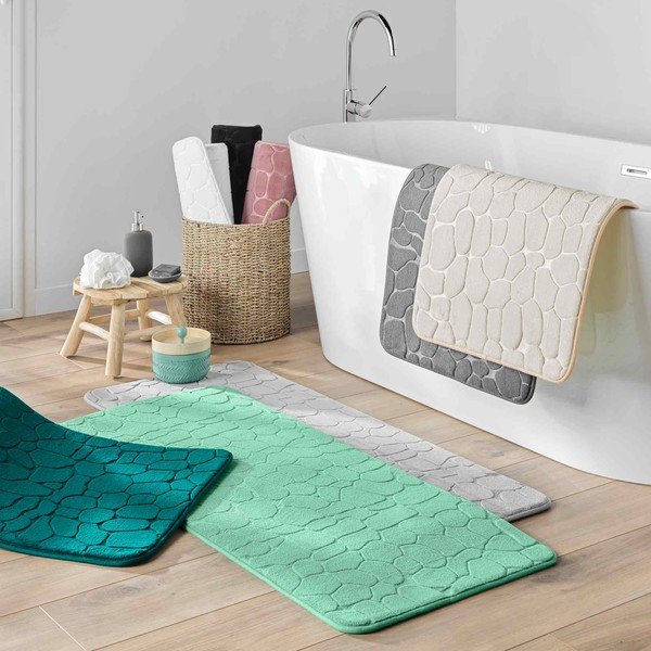 Bēšs tekstila vannas istabas paklājiņš 50x120 cm Ricochet – douceur d'intérieur-image-2