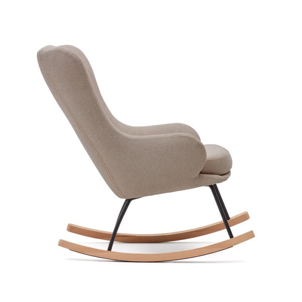 Bēšs šūpuļkrēsls  no buklē auduma Maustin – Kave Home-image-2