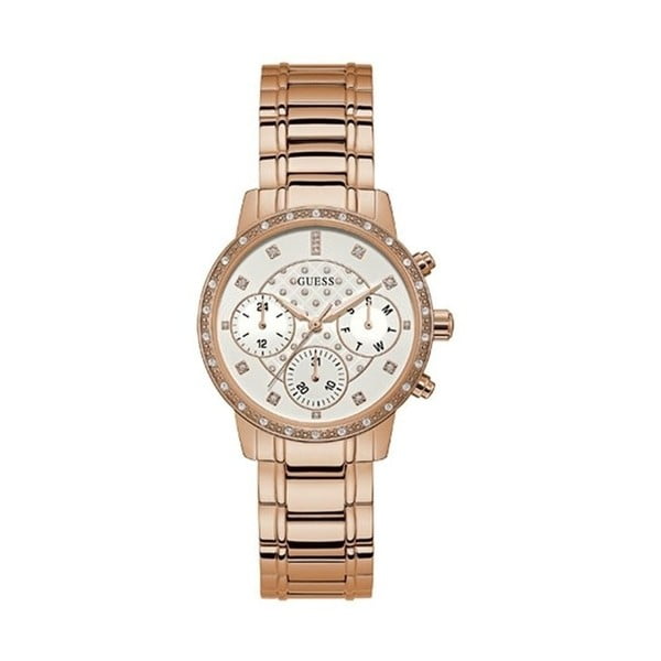 Sieviešu pulkstenis no rozā zelta ar nerūsējošā tērauda siksniņu Guess W1022L3