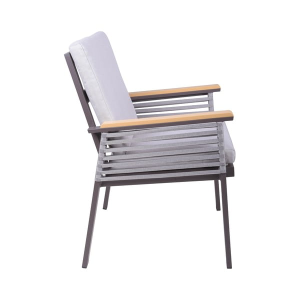 Gaiši pelēks metāla dārza atpūtas krēsls Denia – Garden Pleasure-image-1