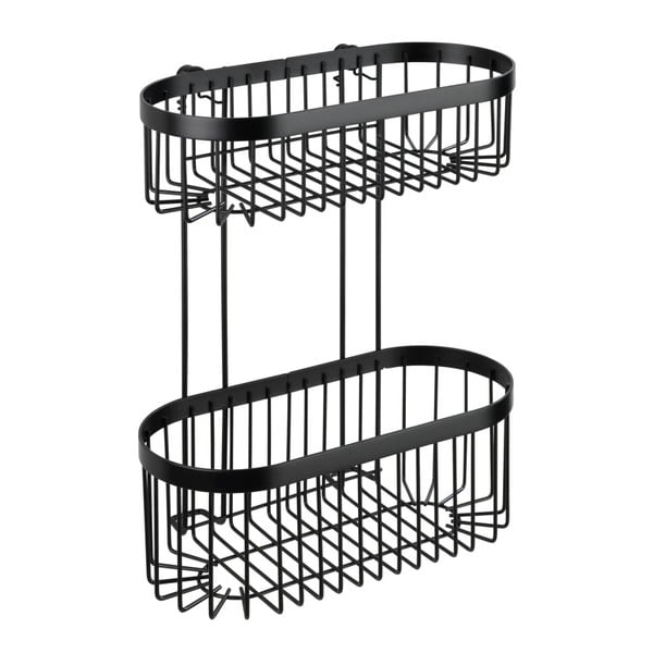 Melns 2 līmeņu sienas grozs Wenko Classic Plus-image-2