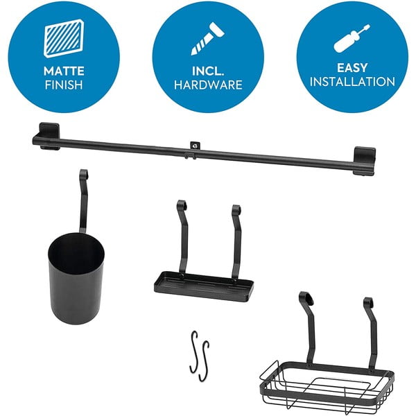 Melns virtuves sienas organizators iDesign Austin-image-2