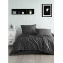 Tumši pelēka vienguļamā gultas veļa no ranforce kokvilnas 140x200 cm Como Striped – Mila Home Luxury