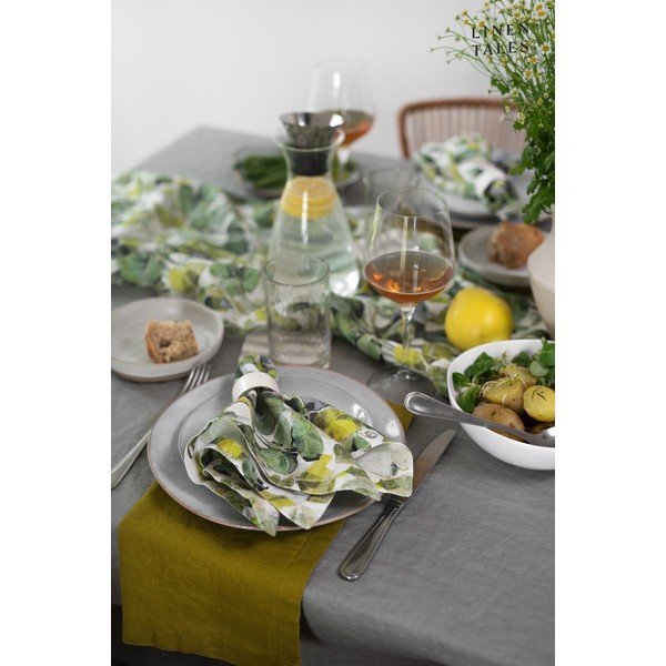 Zaļi tekstila paliktņi (4 gab.) Lotus – Linen Tales-image-3