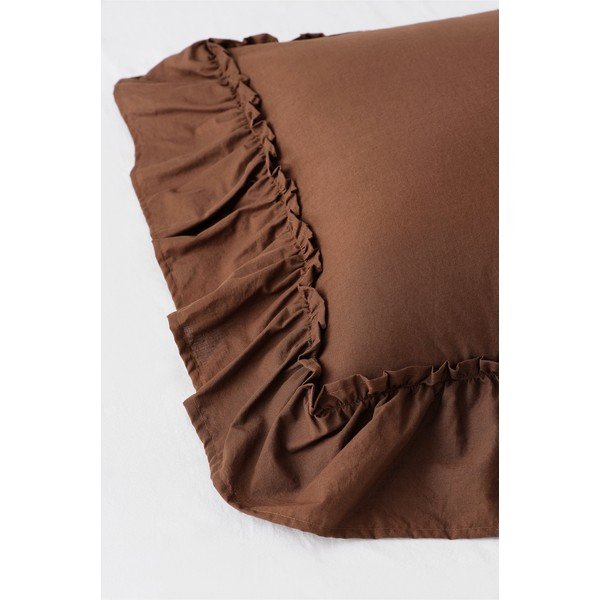 Brūna vienguļamā gultas veļa no organiskās kokvilnas  150x200 cm Juliette – Ellos Home-image-4