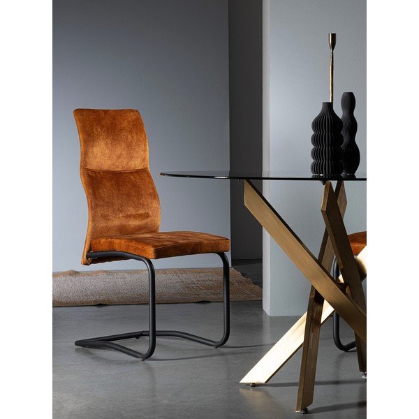 Konjakbrūns polsterēts pusdienu krēsls Thelma – Bizzotto-image-1