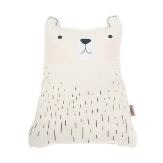 Balts bērnu spilvens ar kokvilnu Mike & Co. NEW YORK Pillow Toy Bear Cute, 22 x 30 cm