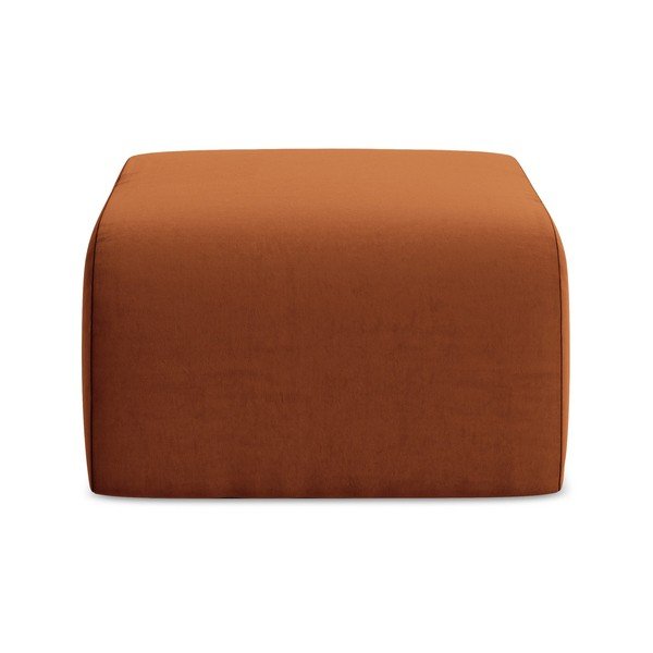 Terakotas oranžs samta kāju soliņš Lani – Makamii-image-2