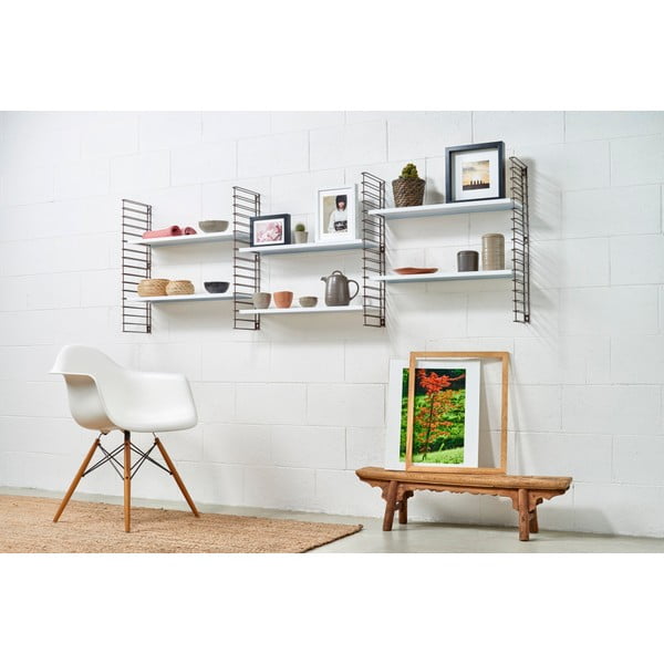 3 līmeņu plaukts ar vara krāsas detaļām un baltiem plauktiem Metaltex Libro, platums 70 cm-image-3