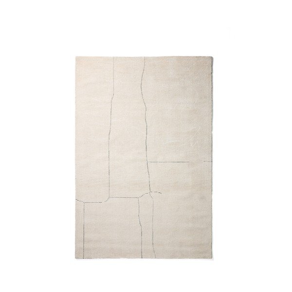 Krēmkrāsas ar rokām darināts paklājs no kokvilnas maisījuma 230x160 cm Lisdan – Kave Home