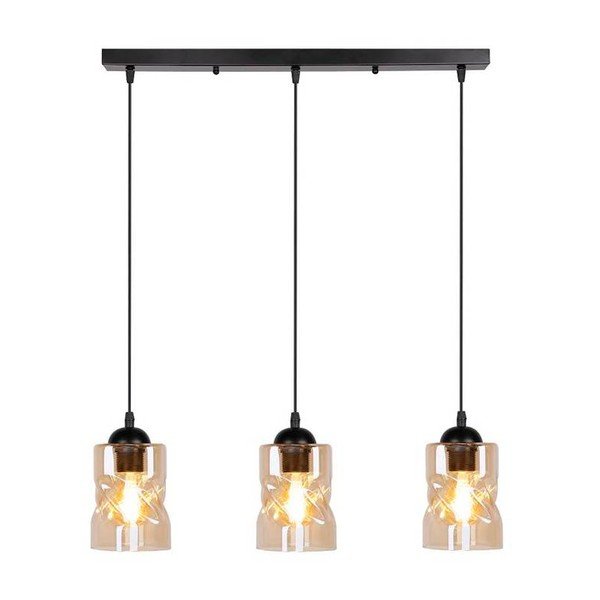 Melna piekaramā lampa ar stikla abažūru 10x62 cm Felis – Candellux Lighting-image-2