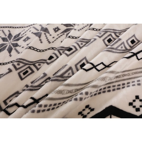 Melna/krēmkrāsas vienvietīga mikroplīša gultas veļa 140x200 cm – My House-image-3