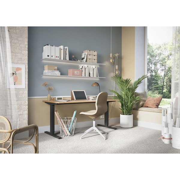 Darba galds ar elektriski regulējamu augstumu ar ozolkoka imitācijas galda virsmu 80x160 cm Lissabon – Germania-image-1