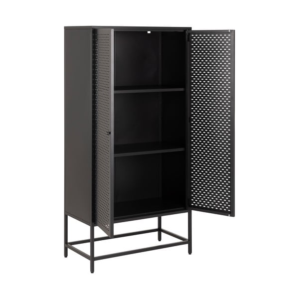 Melns metāla drēbju skapis 80x160 cm Newcastle – Actona-image-3