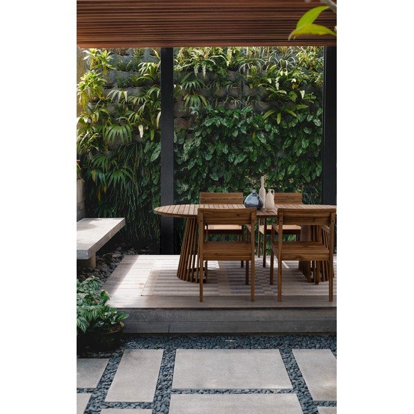 Dabīga toņa masīvkoka dārza krēsls Rodano – Bizzotto-image-1