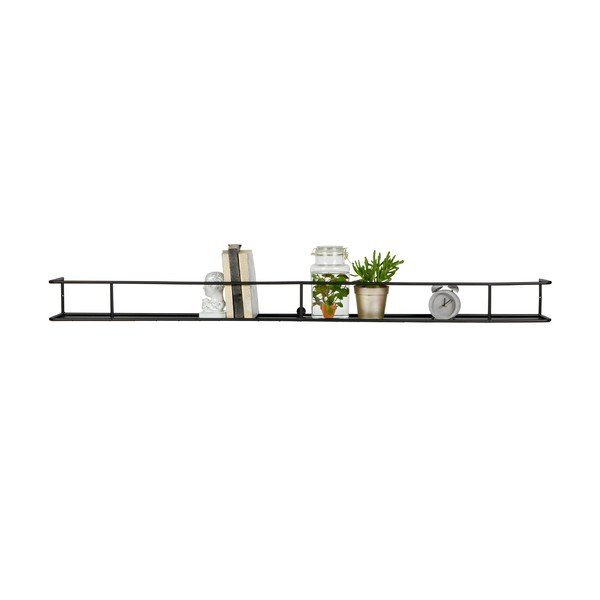 Melns sienas plaukts WOOOD Myrthe, garums 160 cm-image-2