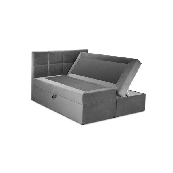 Pelēka samta divguļamā gulta Mazzini Beds Mimicry, 160 x 200 cm-image-4