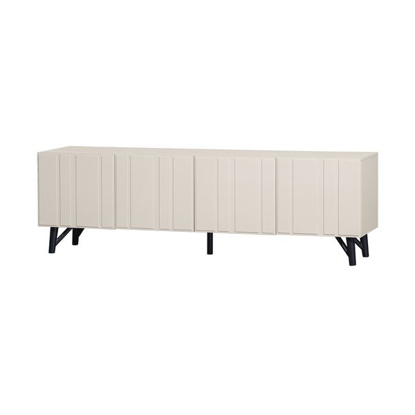 Krēmkrāsas priedes masīvkoka TV galdiņš 181x56 cm Miller – WOOOD-image-2