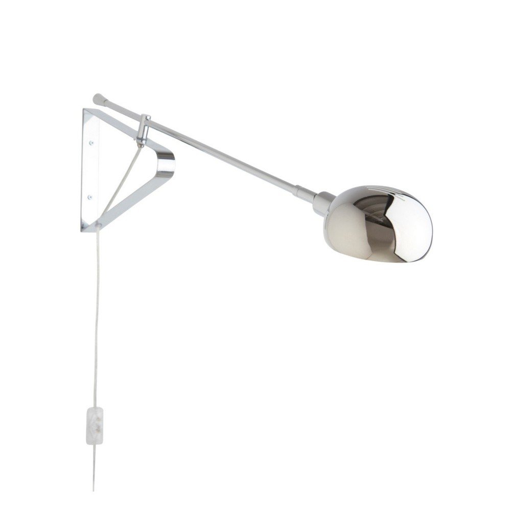 Spīdīgas sudraba krāsas tērauda sienas lampa