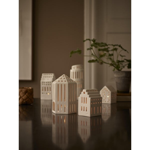 Balta keramikas laterna Kähler Design Galleria, augstums 18,5 cm-image-3