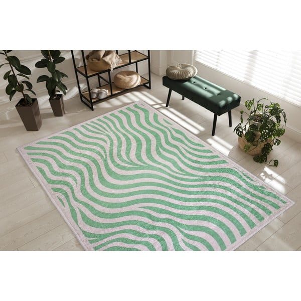 Zaļš mazgājams paklājs 120x180 cm Green Zebra – Vitaus-image-1