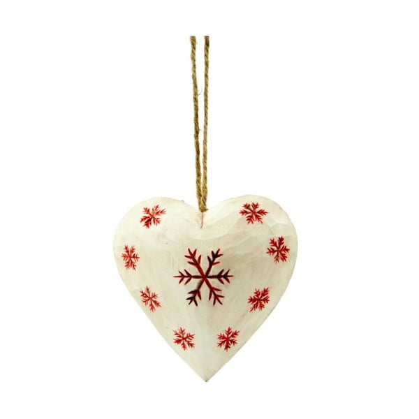 Balts sirds formas piekaramais dekors Antic Line Heart