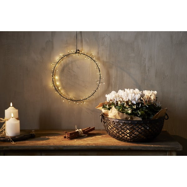 Melns gaismas dekors ar Ziemassvētku motīvu ø 30 cm Nike – Star Trading-image-2