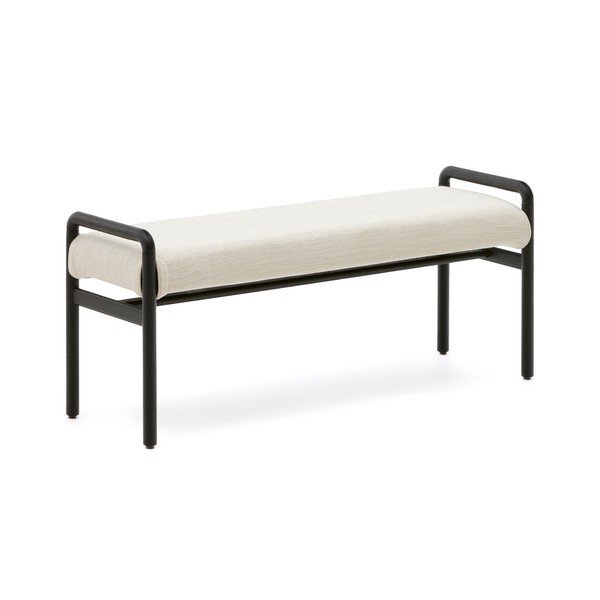 Melns/krēmkrāsas sols no šenila auduma Macaret – Kave Home-image-2