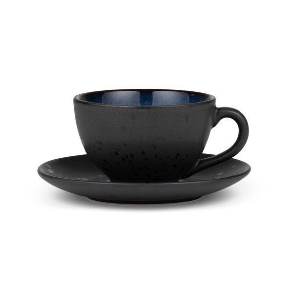 Melna/zila kapučīno keramikas tasīte 240 ml Gastro Dark Blue/Black – Bitz