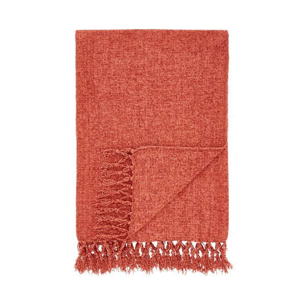 Ķieģeļu sarkans pleds no šenila 130x170 cm Wilson – Catherine Lansfield