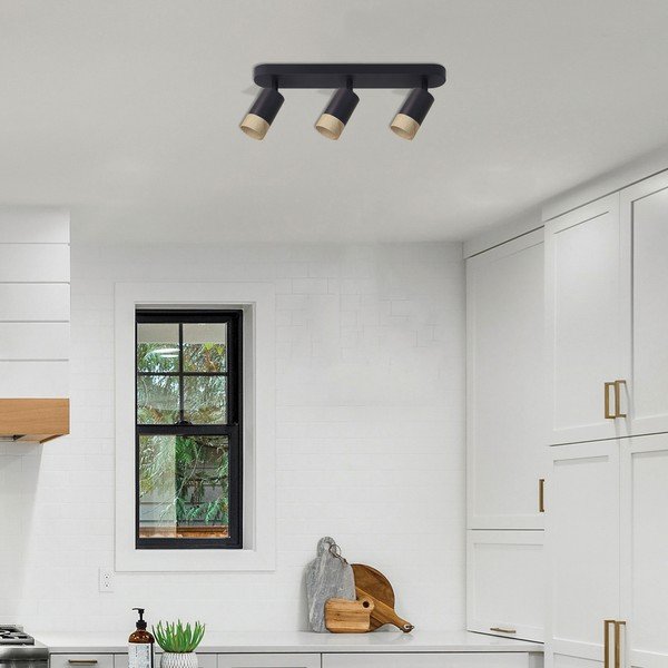 Melna/dabīga toņa griestu lampa ar metāla abažūru 48x5,5 cm Conti – Candellux Lighting-image-1