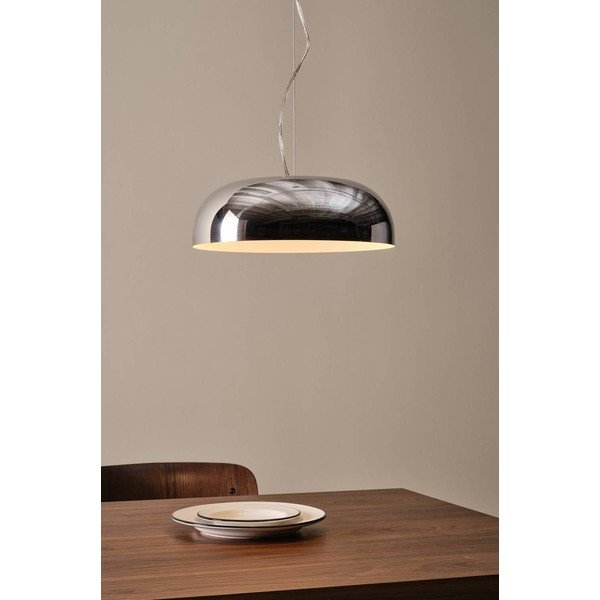 Spīdīgas sudraba krāsas tērauda piekaramā lampa ø 35 cm Ragge – Jotex-image-1