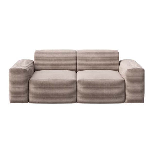 Bēšs velveta dīvāns 205 cm Fluvio – MESONICA