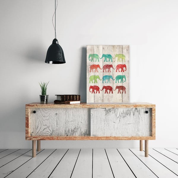 Koka sienas zīme Surdic Elephants Cue, 40 x 60 cm-image-1