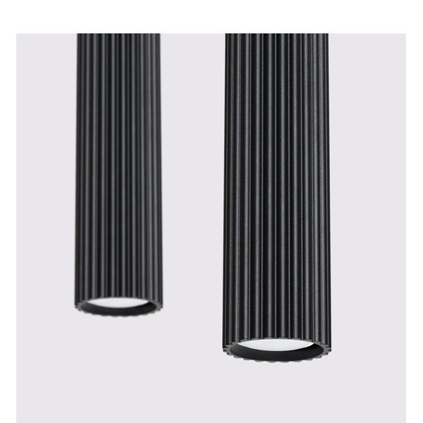 Melna metāla piekaramā lampa Gleam – Sollux-image-4