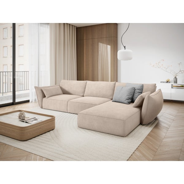 Bēšs stūra dīvāns (labais stūris) Vanda – Mazzini Sofas-image-1
