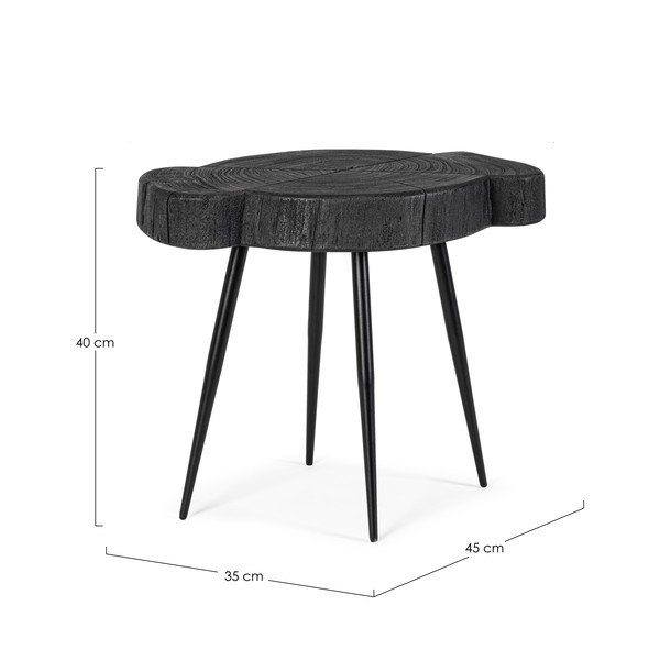Melns žurnālgaldiņš ar akācijas koka galda virsmu 35x45 cm Zakia – Bizzotto-image-3
