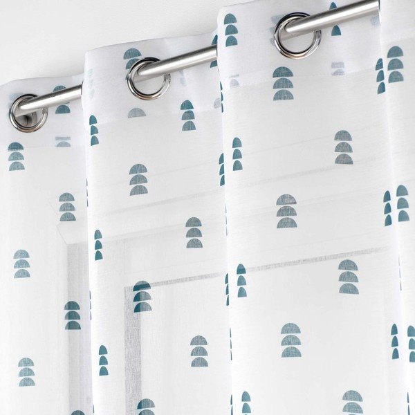 Balts/zils dienas aizkars 140x240 cm Geokid – douceur d'intérieur-image-1