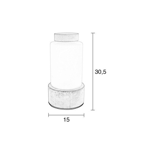 Vāze ar apgaismojumu un betona detaļām Zuiver Reina, augstums 25 cm-image-1