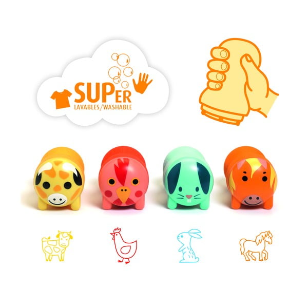 Bērnu zīmogu komplekts (4 gab.) Farm animals - Djeco-image-1