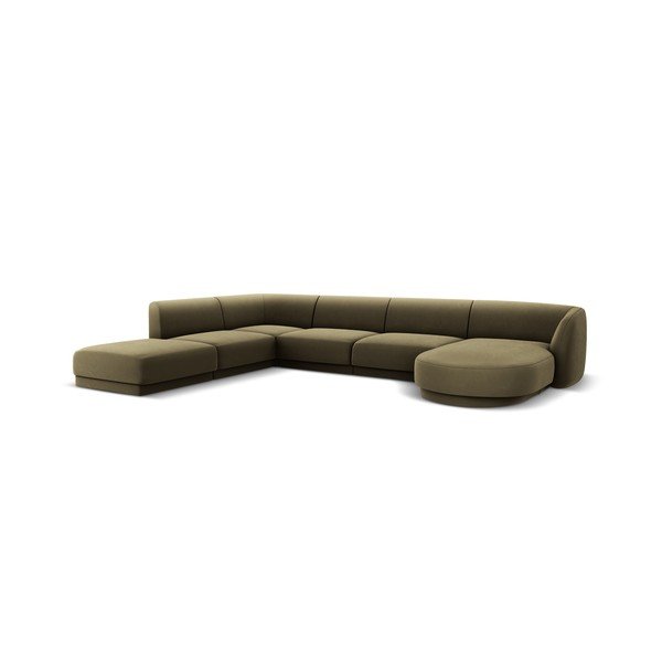 Zaļš samta stūra dīvāns (ar kreiso stūri/"U" veida) Miley  – Micadoni Home-image-3