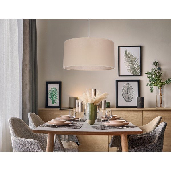 Bēša piekaramā lampa ar auduma abažūru ø 40 cm Shanti – Candellux Lighting-image-4
